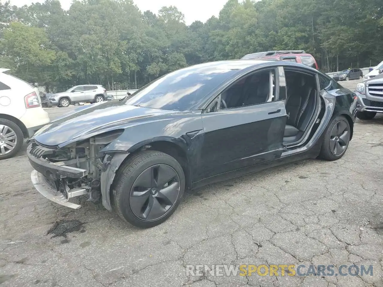 1 Photograph of a damaged car 5YJ3E1EA1MF996017 TESLA MODEL 3 2021