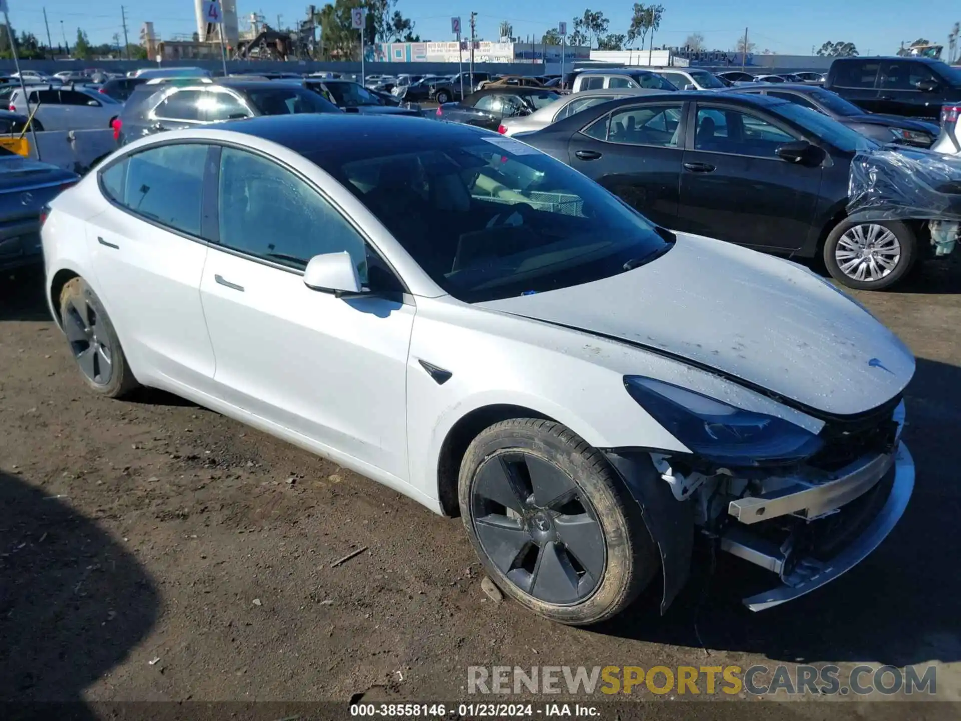 1 Photograph of a damaged car 5YJ3E1EA2MF003494 TESLA MODEL 3 2021