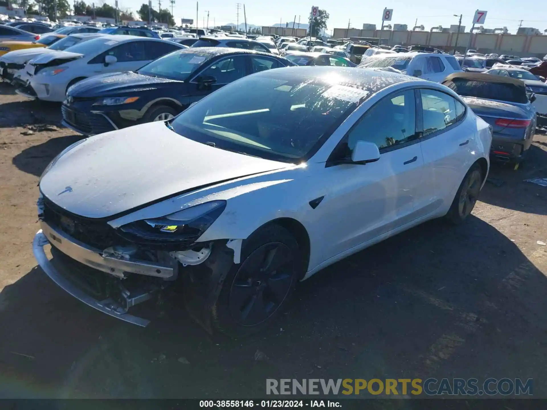 2 Photograph of a damaged car 5YJ3E1EA2MF003494 TESLA MODEL 3 2021