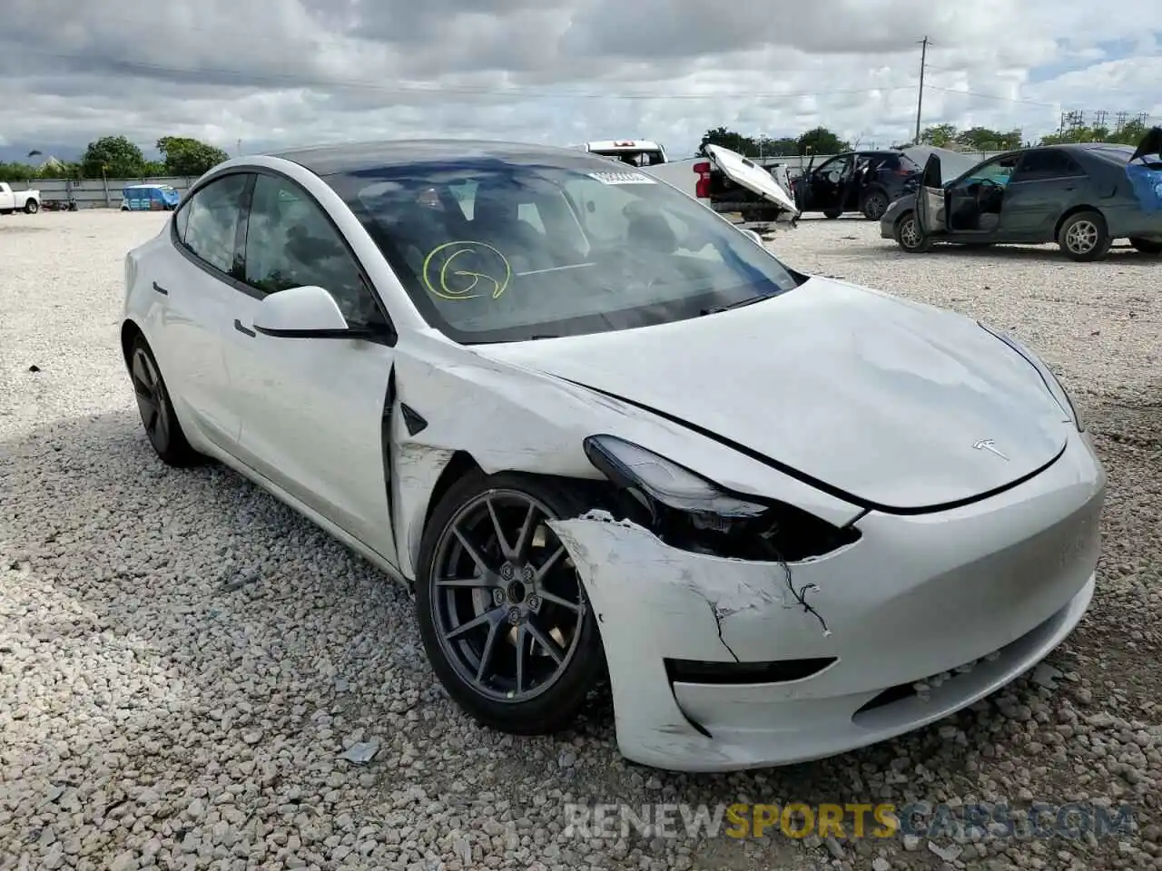 1 Photograph of a damaged car 5YJ3E1EA2MF016309 TESLA MODEL 3 2021