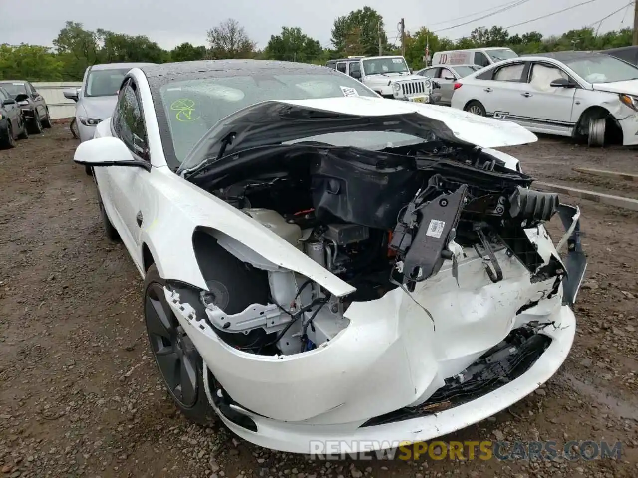 1 Photograph of a damaged car 5YJ3E1EA2MF024880 TESLA MODEL 3 2021