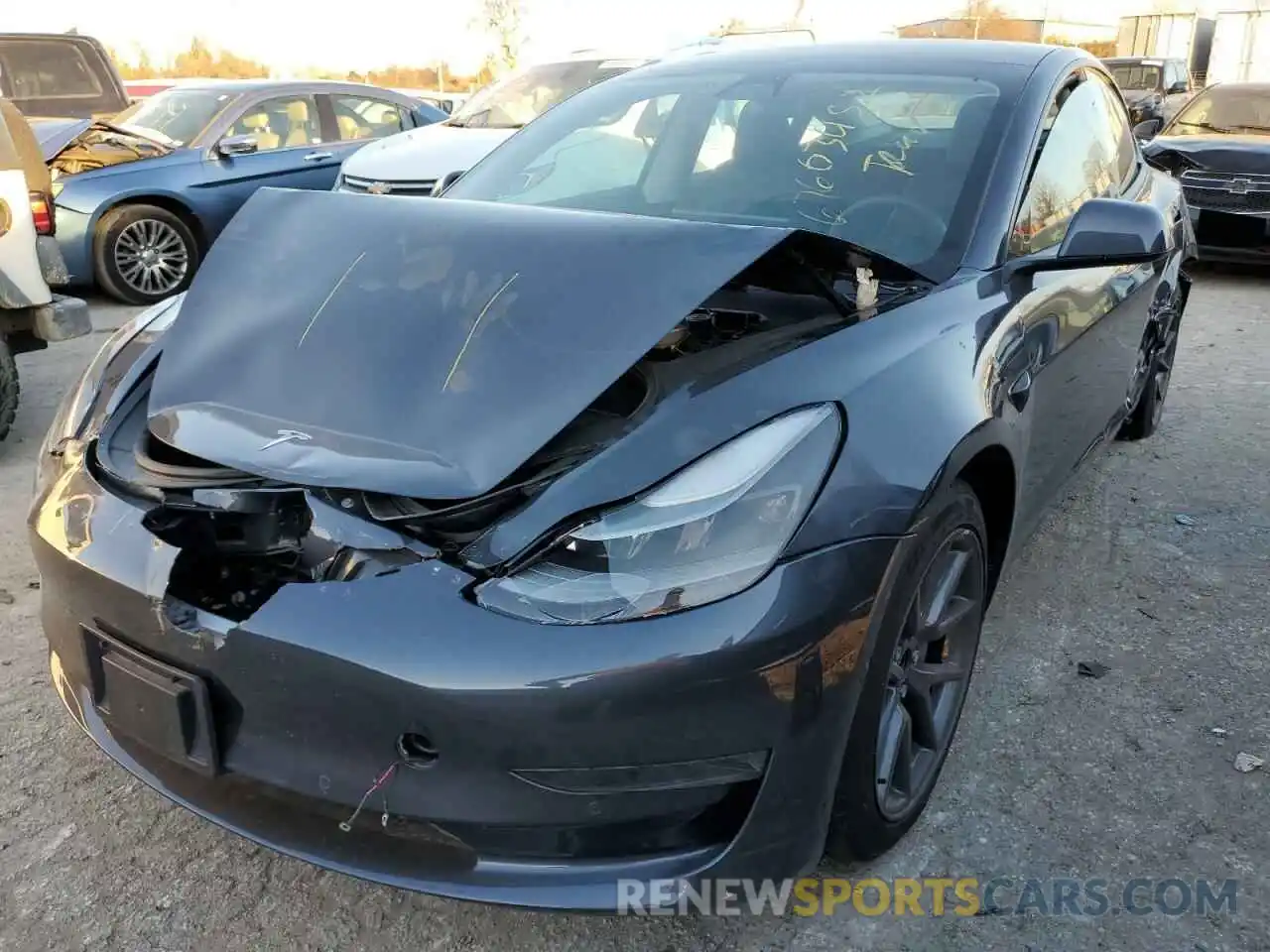 1 Photograph of a damaged car 5YJ3E1EA2MF027908 TESLA MODEL 3 2021