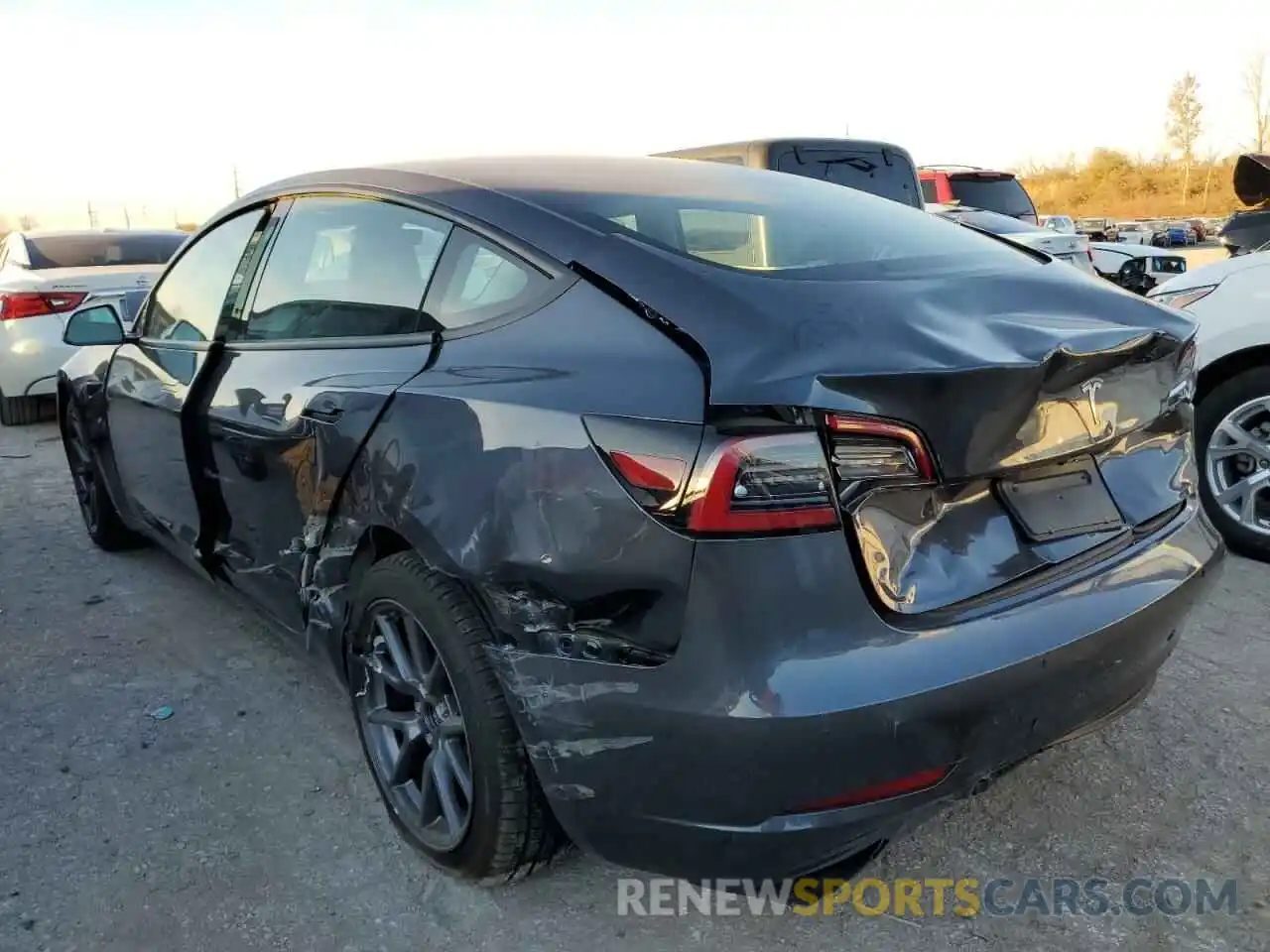 2 Photograph of a damaged car 5YJ3E1EA2MF027908 TESLA MODEL 3 2021