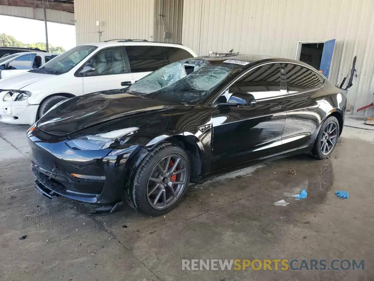 1 Photograph of a damaged car 5YJ3E1EA2MF048564 TESLA MODEL 3 2021