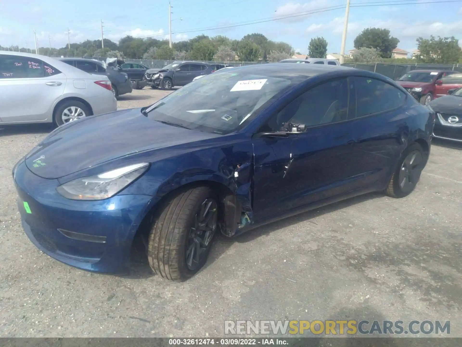 2 Photograph of a damaged car 5YJ3E1EA2MF087459 TESLA MODEL 3 2021