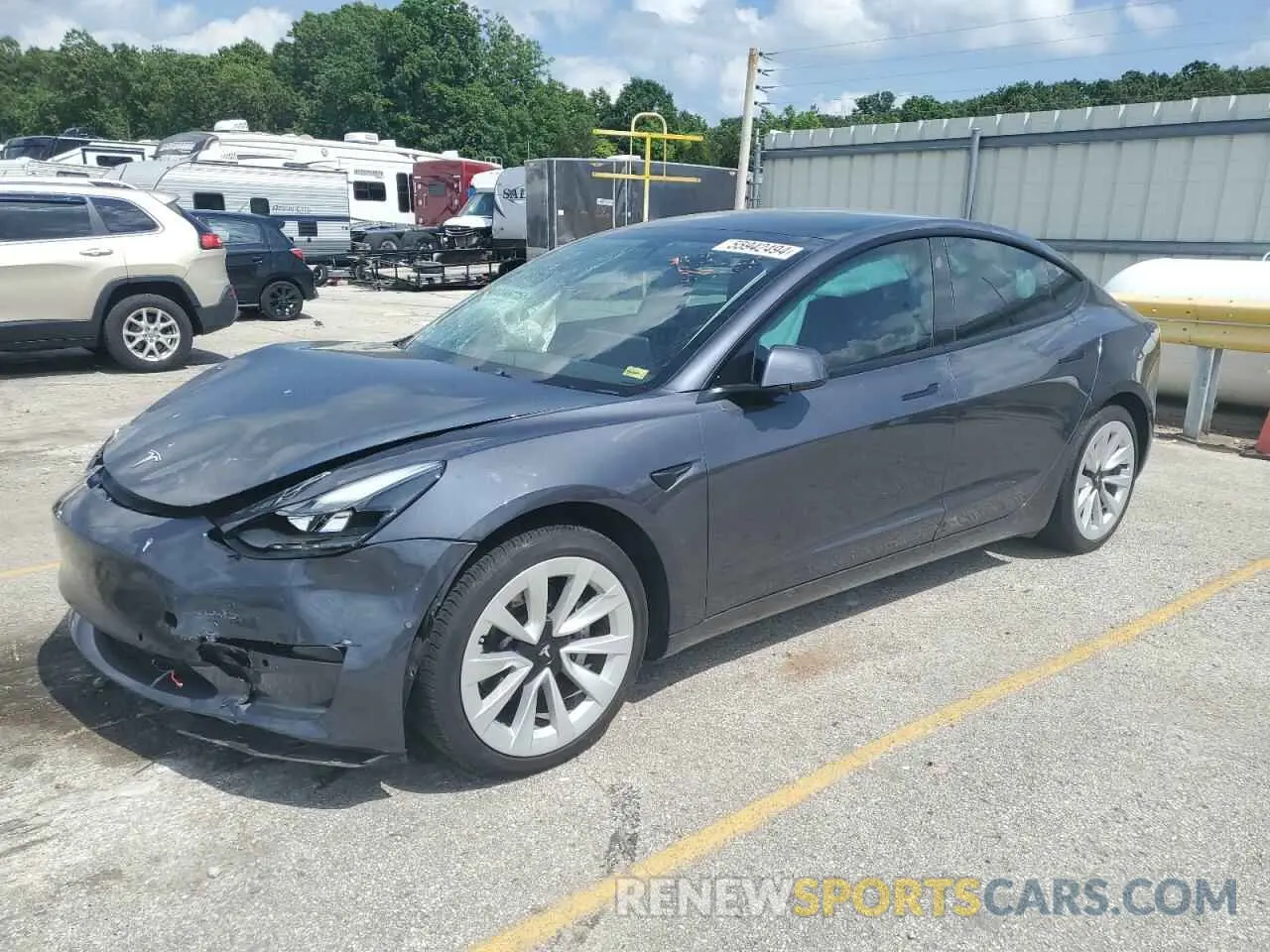 1 Photograph of a damaged car 5YJ3E1EA2MF090667 TESLA MODEL 3 2021