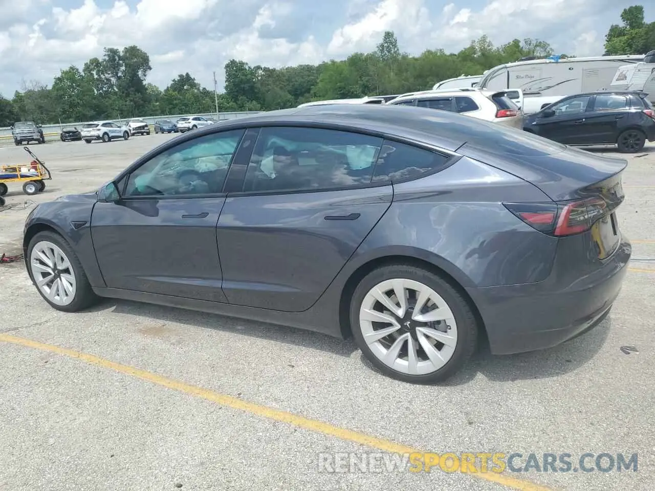 2 Photograph of a damaged car 5YJ3E1EA2MF090667 TESLA MODEL 3 2021