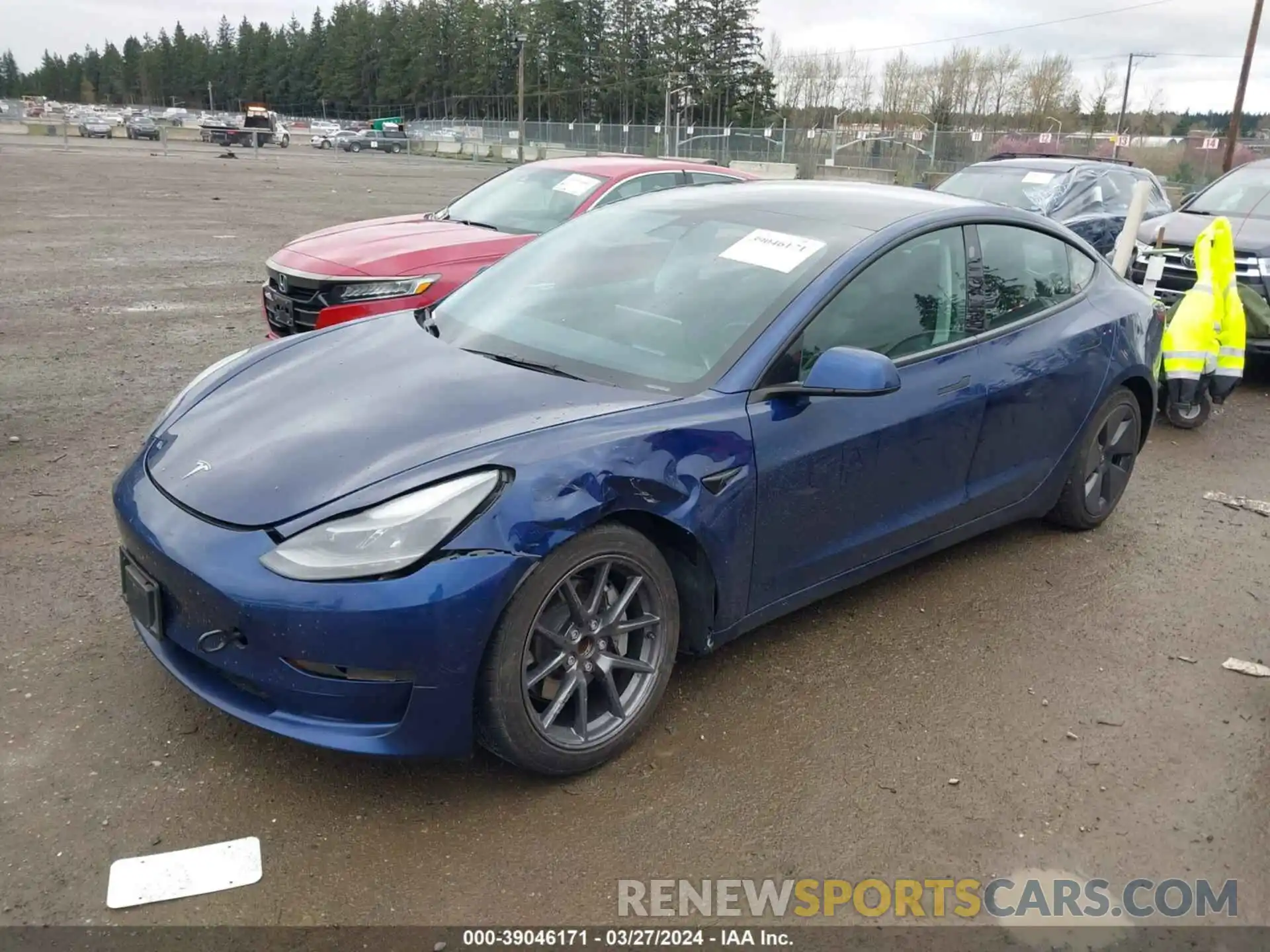 2 Photograph of a damaged car 5YJ3E1EA2MF091785 TESLA MODEL 3 2021