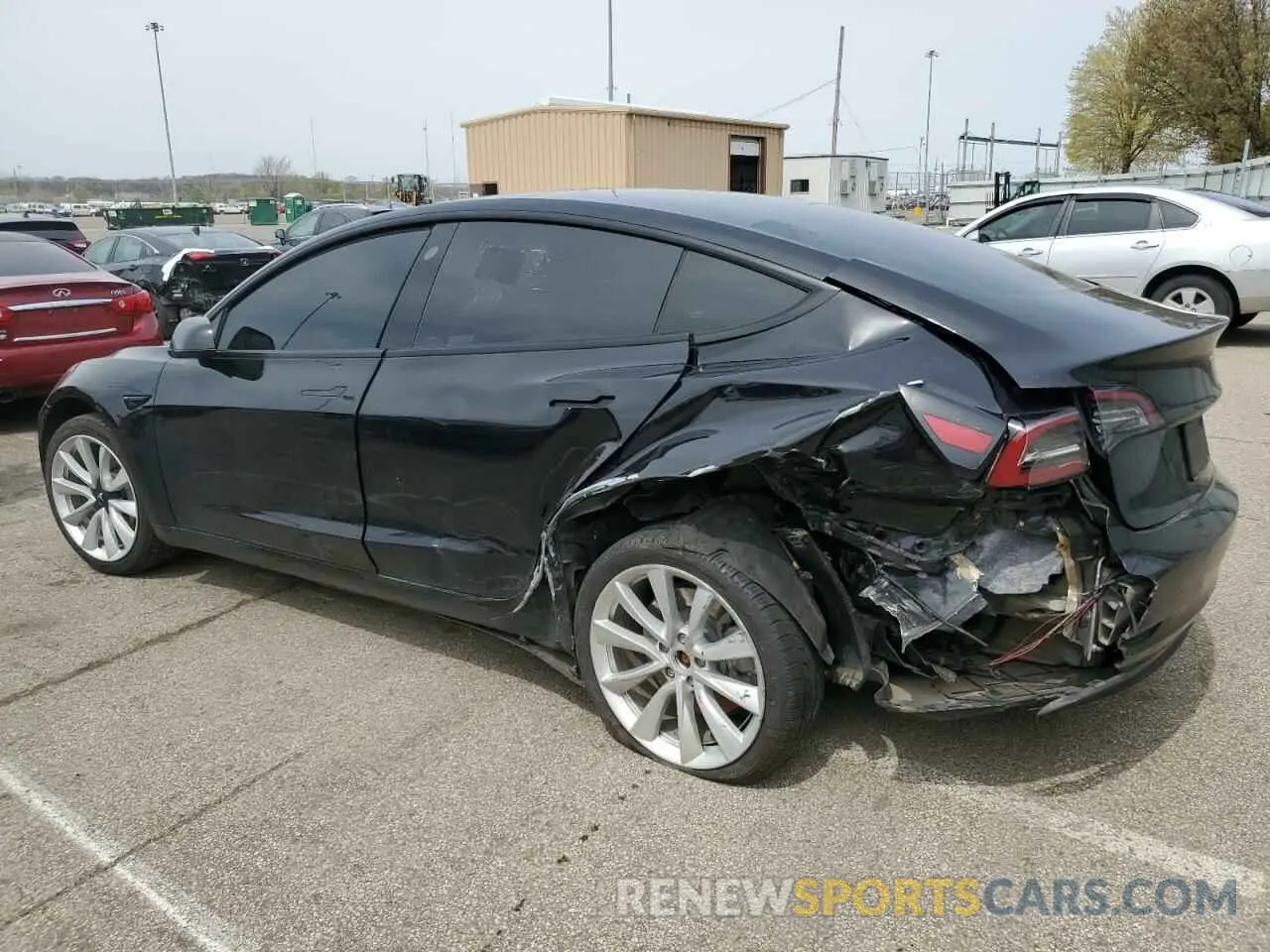 2 Photograph of a damaged car 5YJ3E1EA2MF850760 TESLA MODEL 3 2021