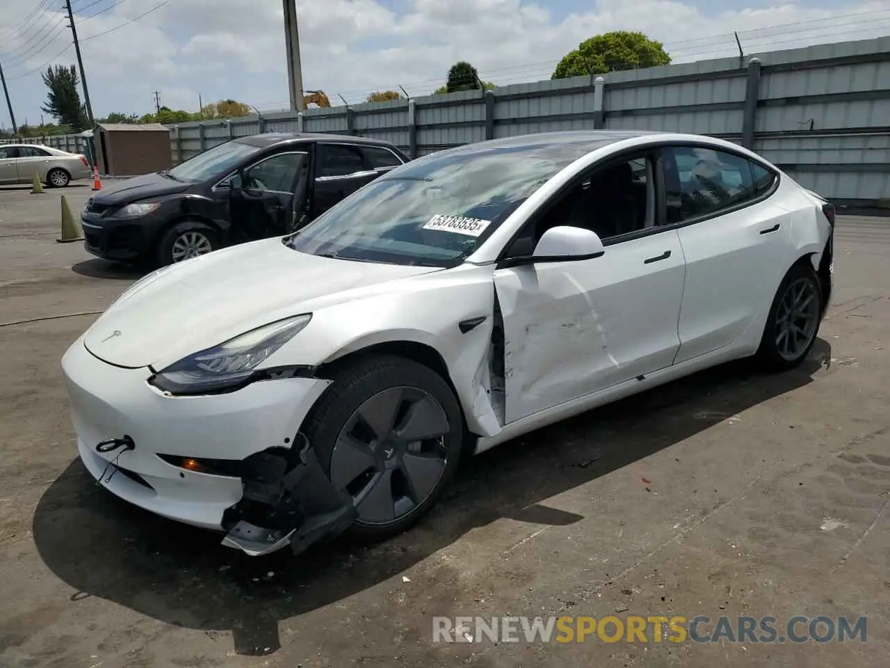 1 Photograph of a damaged car 5YJ3E1EA2MF854713 TESLA MODEL 3 2021