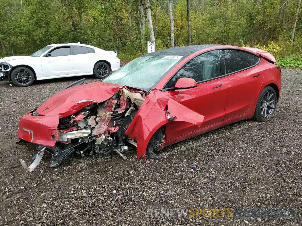 1 Photograph of a damaged car 5YJ3E1EA2MF857448 TESLA MODEL 3 2021