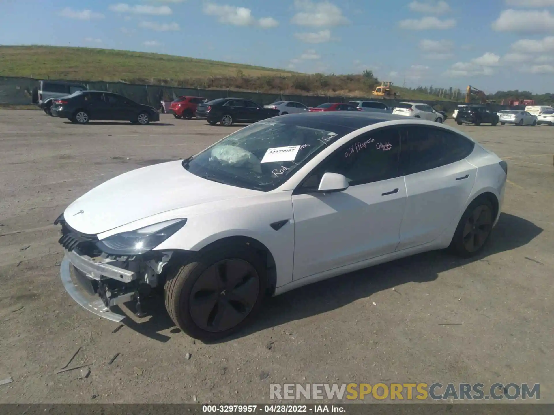 2 Photograph of a damaged car 5YJ3E1EA2MF870782 TESLA MODEL 3 2021