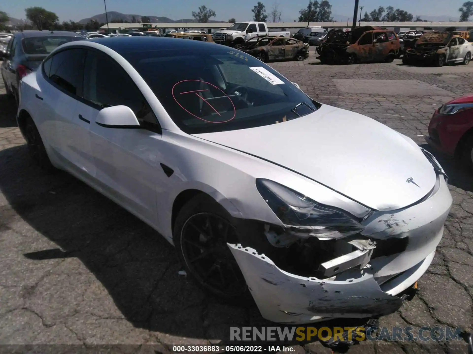 1 Photograph of a damaged car 5YJ3E1EA2MF874217 TESLA MODEL 3 2021