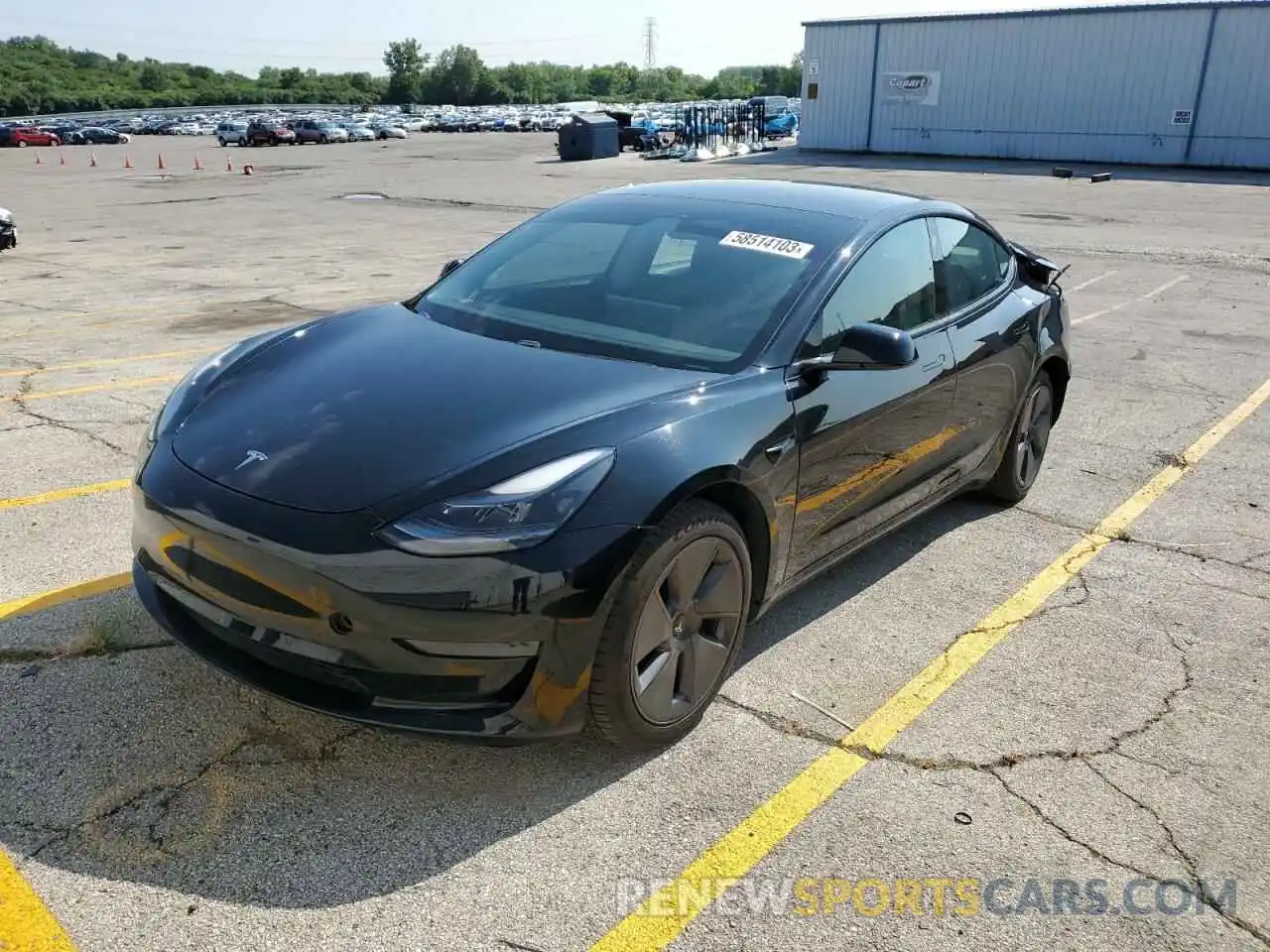 1 Photograph of a damaged car 5YJ3E1EA2MF911329 TESLA MODEL 3 2021