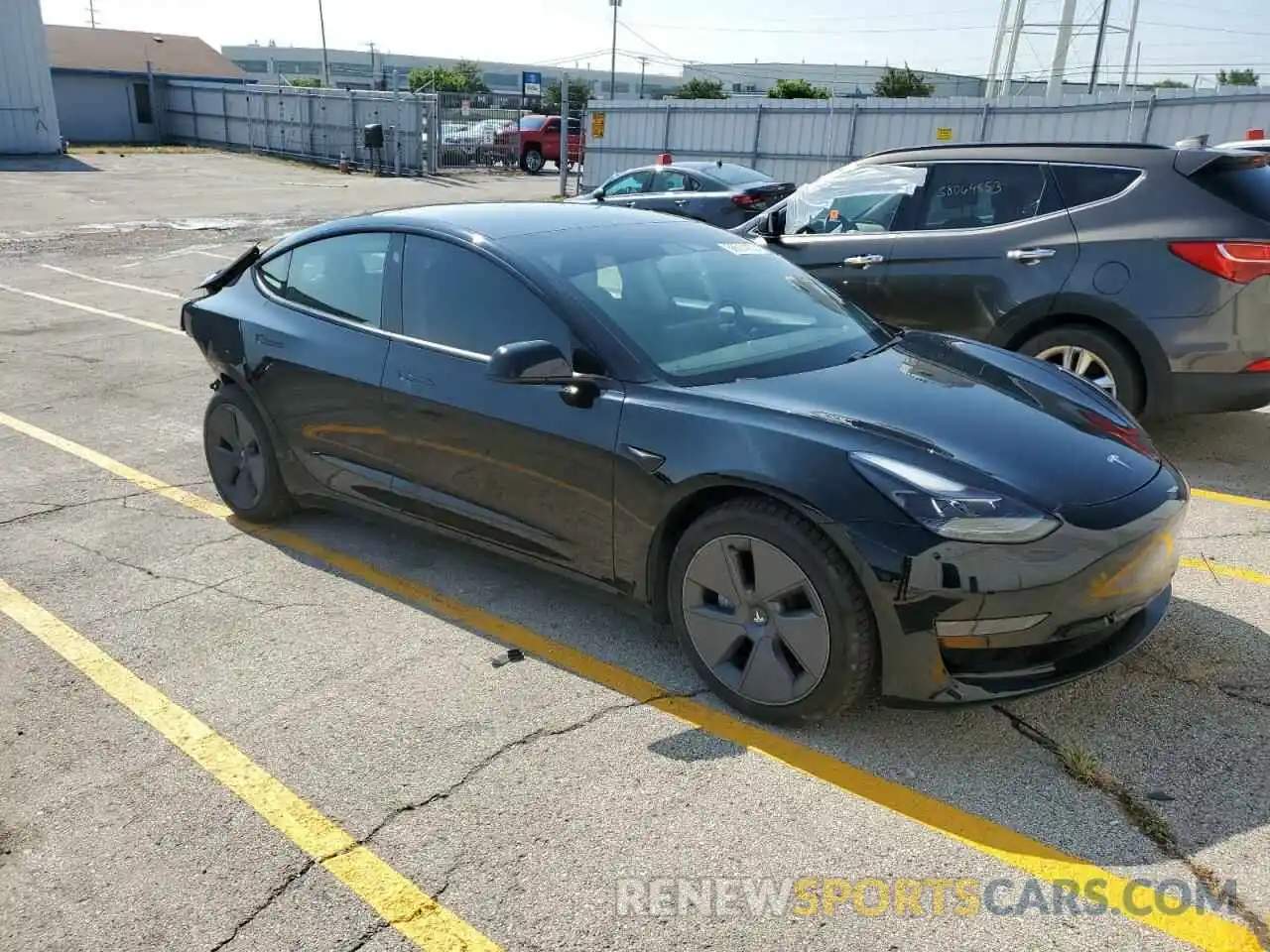 4 Photograph of a damaged car 5YJ3E1EA2MF911329 TESLA MODEL 3 2021