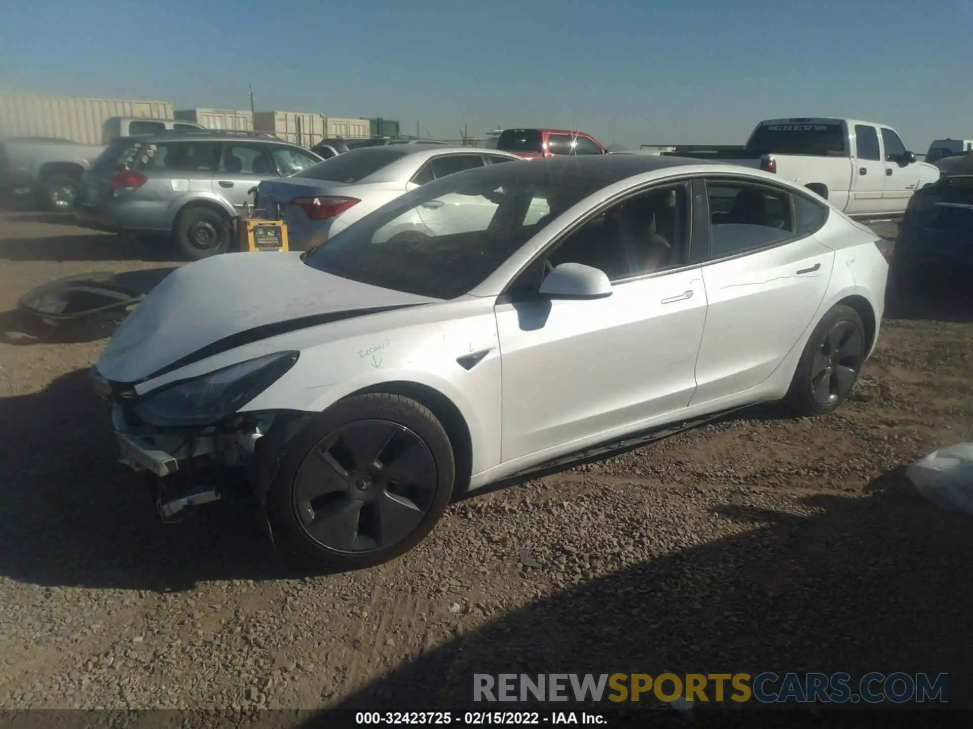 2 Photograph of a damaged car 5YJ3E1EA2MF921455 TESLA MODEL 3 2021