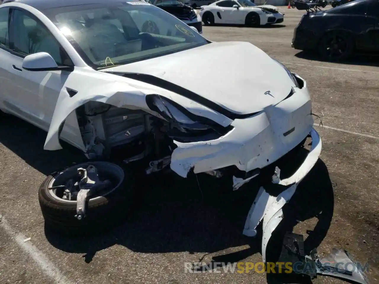 9 Photograph of a damaged car 5YJ3E1EA2MF927787 TESLA MODEL 3 2021