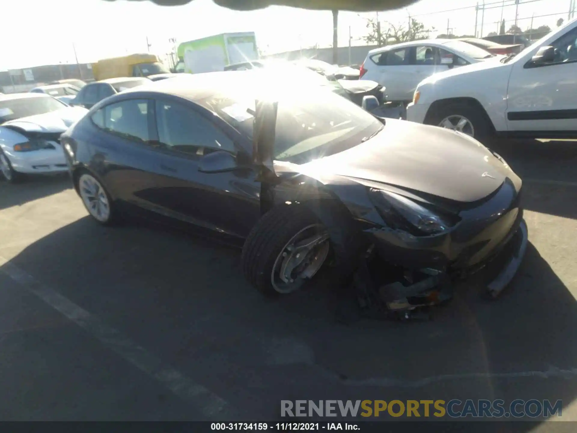 1 Photograph of a damaged car 5YJ3E1EA2MF927854 TESLA MODEL 3 2021