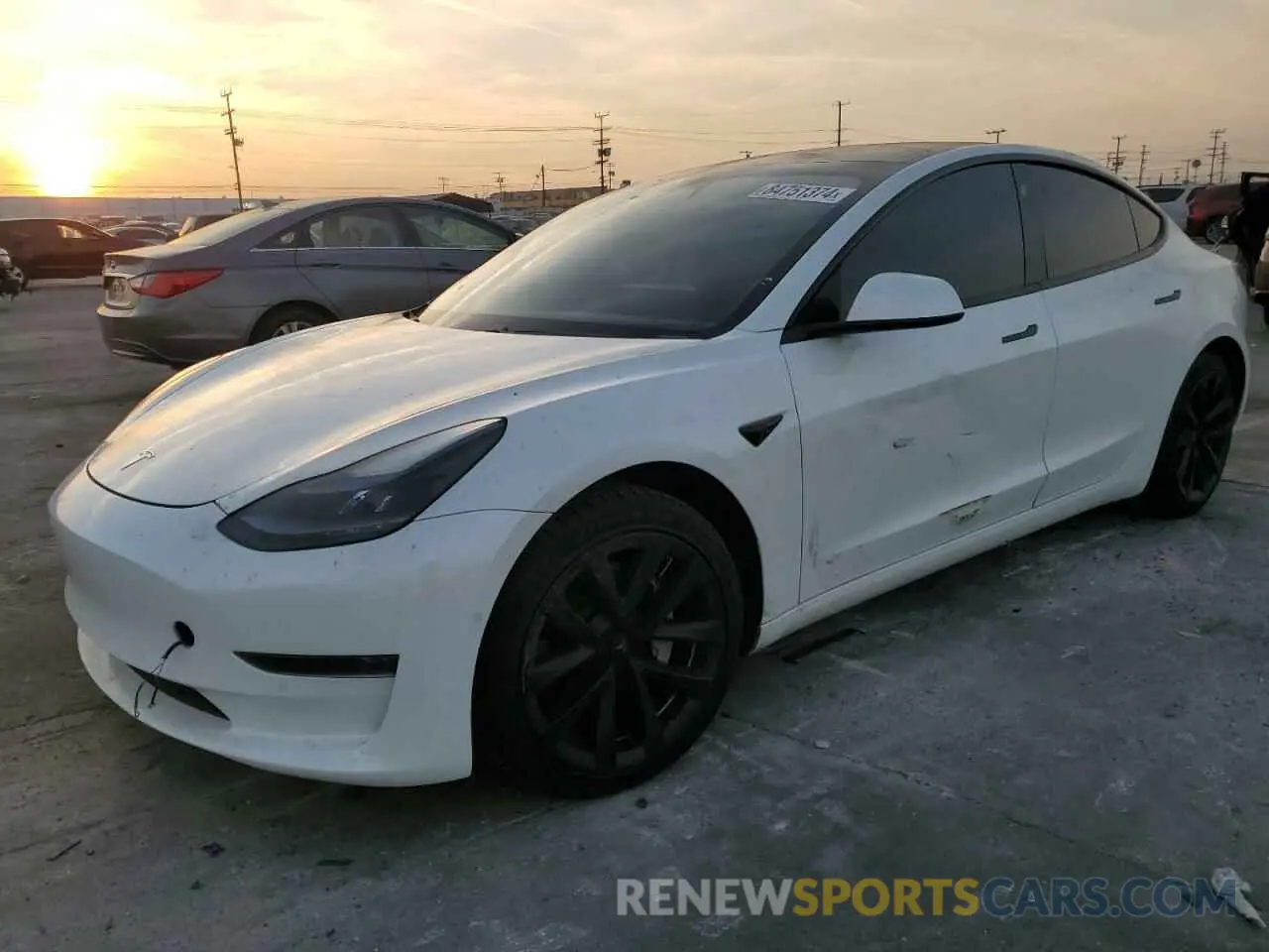 1 Photograph of a damaged car 5YJ3E1EA2MF940376 TESLA MODEL 3 2021