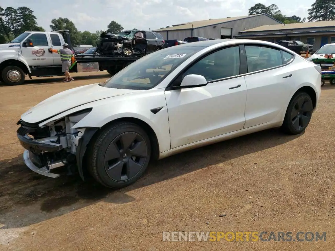 1 Photograph of a damaged car 5YJ3E1EA2MF965357 TESLA MODEL 3 2021