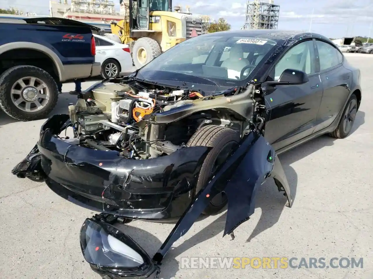 2 Photograph of a damaged car 5YJ3E1EA2MF973121 TESLA MODEL 3 2021