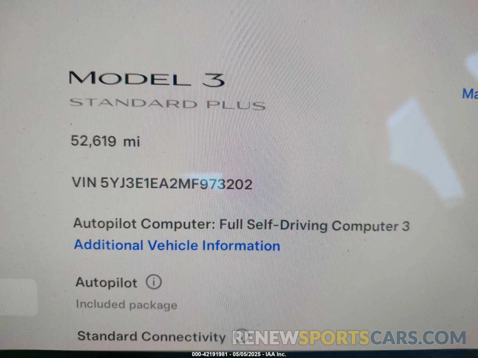 7 Photograph of a damaged car 5YJ3E1EA2MF973202 TESLA MODEL 3 2021