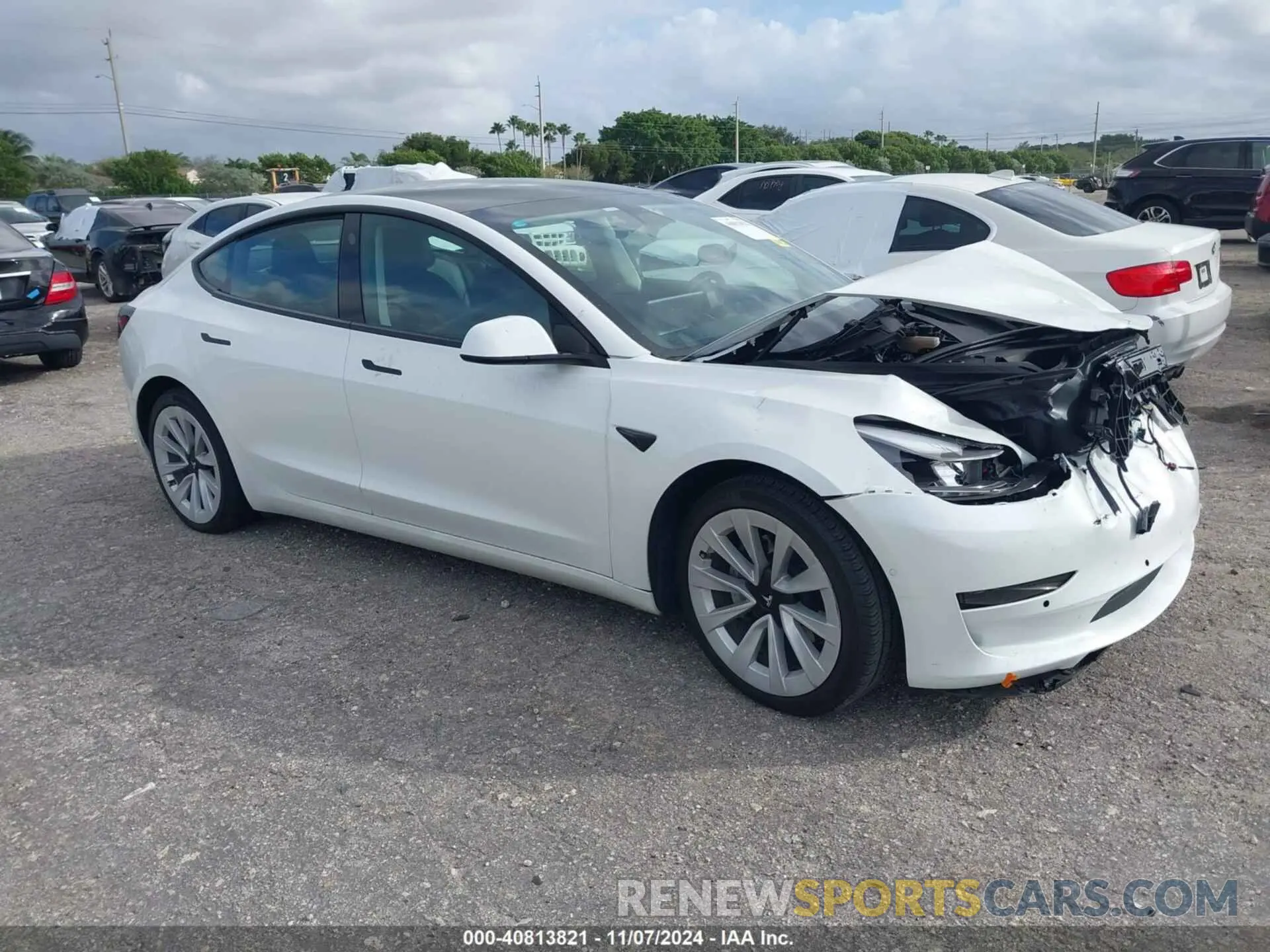 1 Photograph of a damaged car 5YJ3E1EA2MF990842 TESLA MODEL 3 2021
