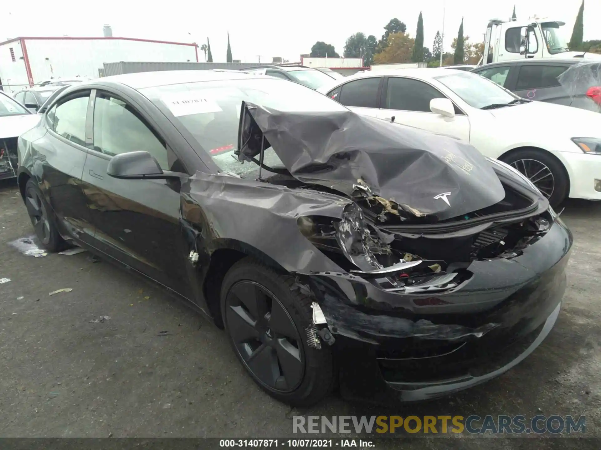 1 Photograph of a damaged car 5YJ3E1EA3MF002760 TESLA MODEL 3 2021