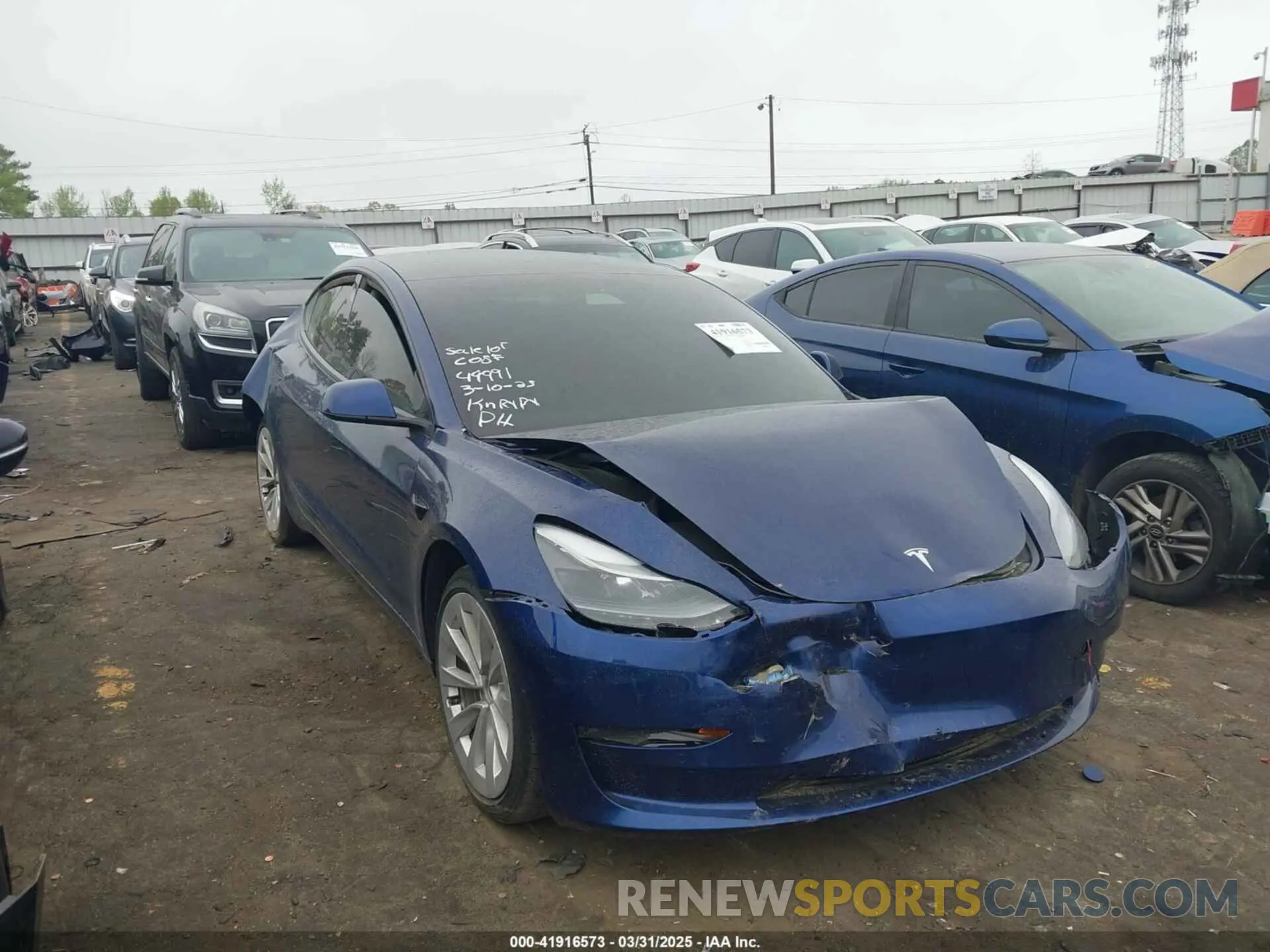 1 Photograph of a damaged car 5YJ3E1EA3MF018246 TESLA MODEL 3 2021