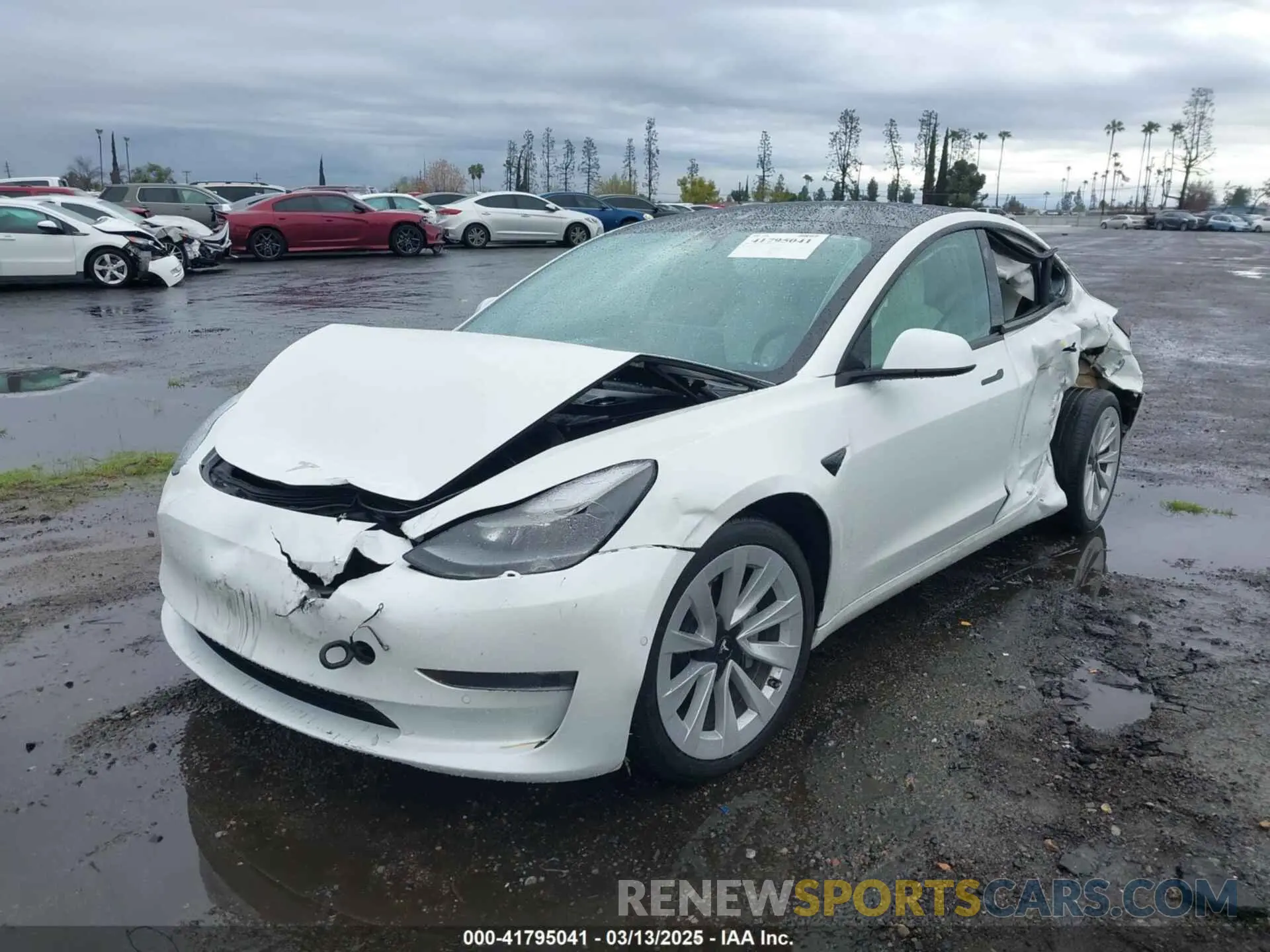 2 Photograph of a damaged car 5YJ3E1EA3MF032180 TESLA MODEL 3 2021