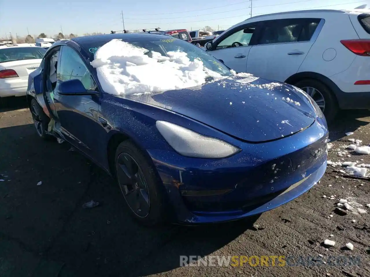 1 Photograph of a damaged car 5YJ3E1EA3MF046581 TESLA MODEL 3 2021