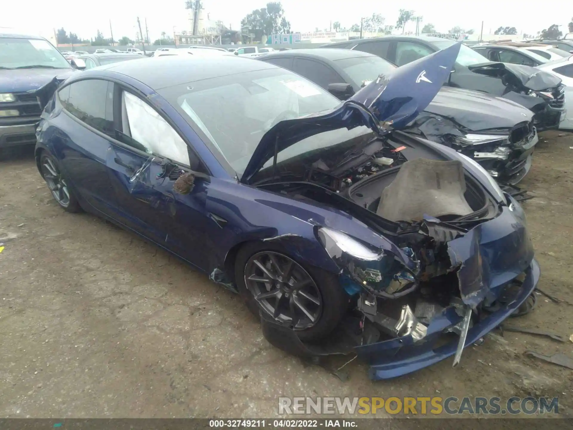 1 Photograph of a damaged car 5YJ3E1EA3MF051716 TESLA MODEL 3 2021