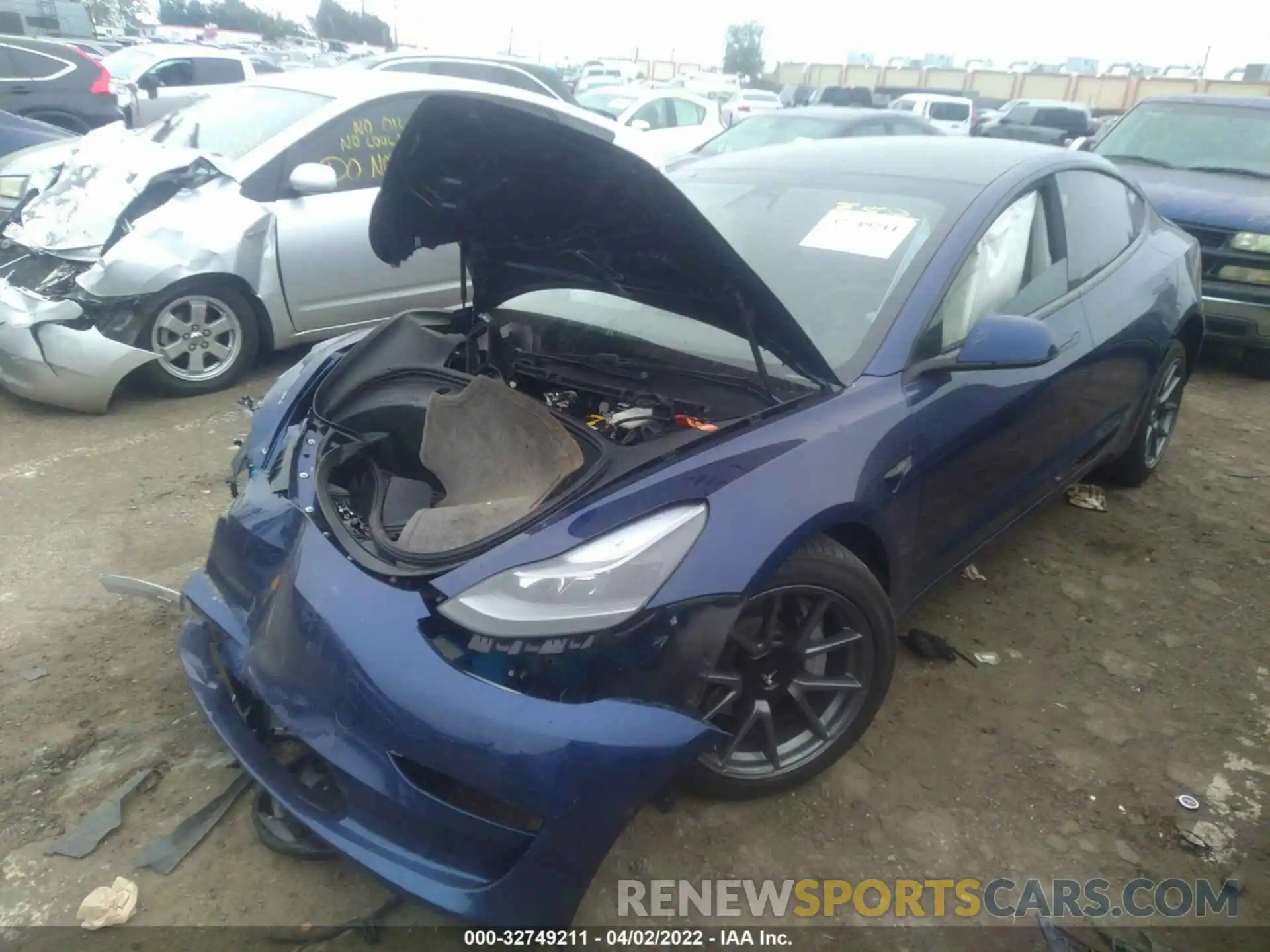 2 Photograph of a damaged car 5YJ3E1EA3MF051716 TESLA MODEL 3 2021