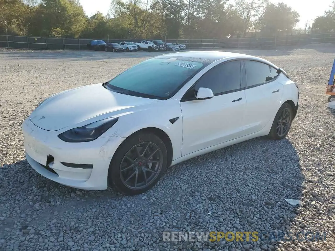1 Photograph of a damaged car 5YJ3E1EA3MF058679 TESLA MODEL 3 2021