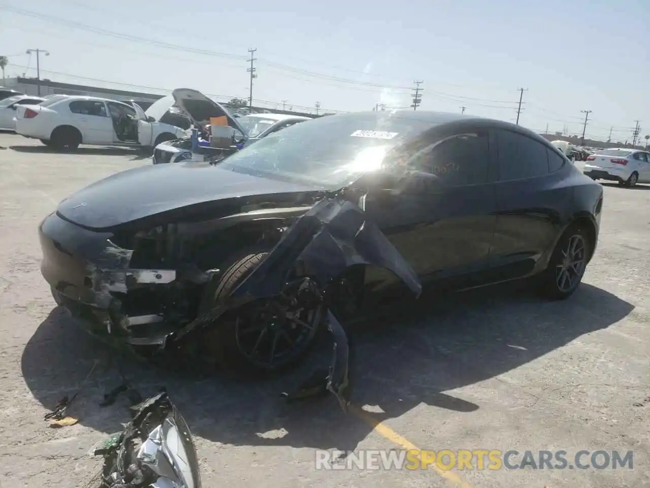 2 Photograph of a damaged car 5YJ3E1EA3MF066457 TESLA MODEL 3 2021