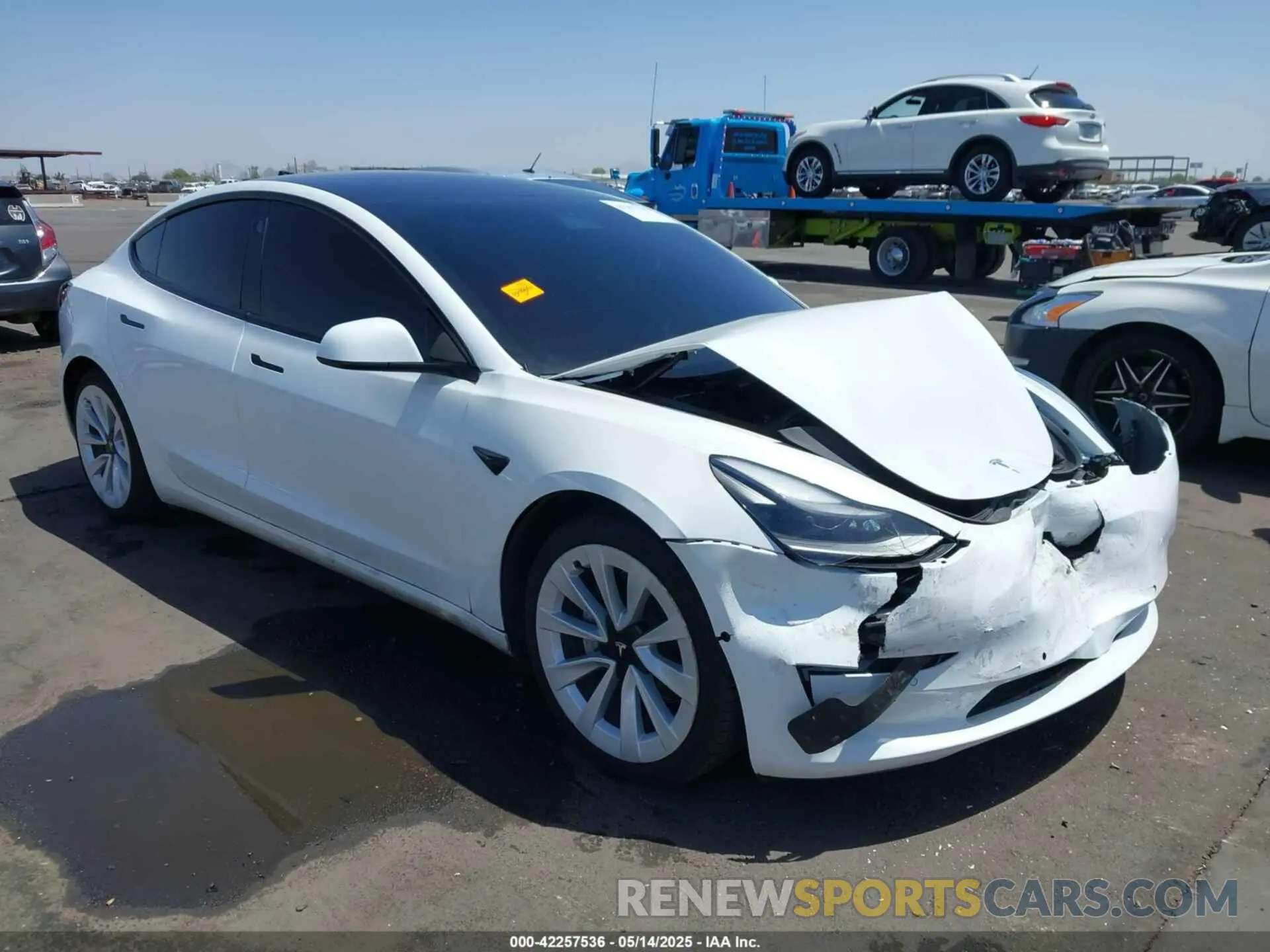 1 Photograph of a damaged car 5YJ3E1EA3MF075594 TESLA MODEL 3 2021