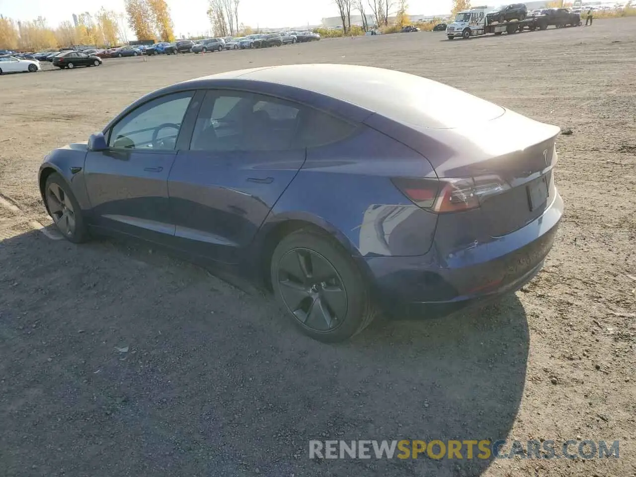 2 Photograph of a damaged car 5YJ3E1EA3MF090466 TESLA MODEL 3 2021