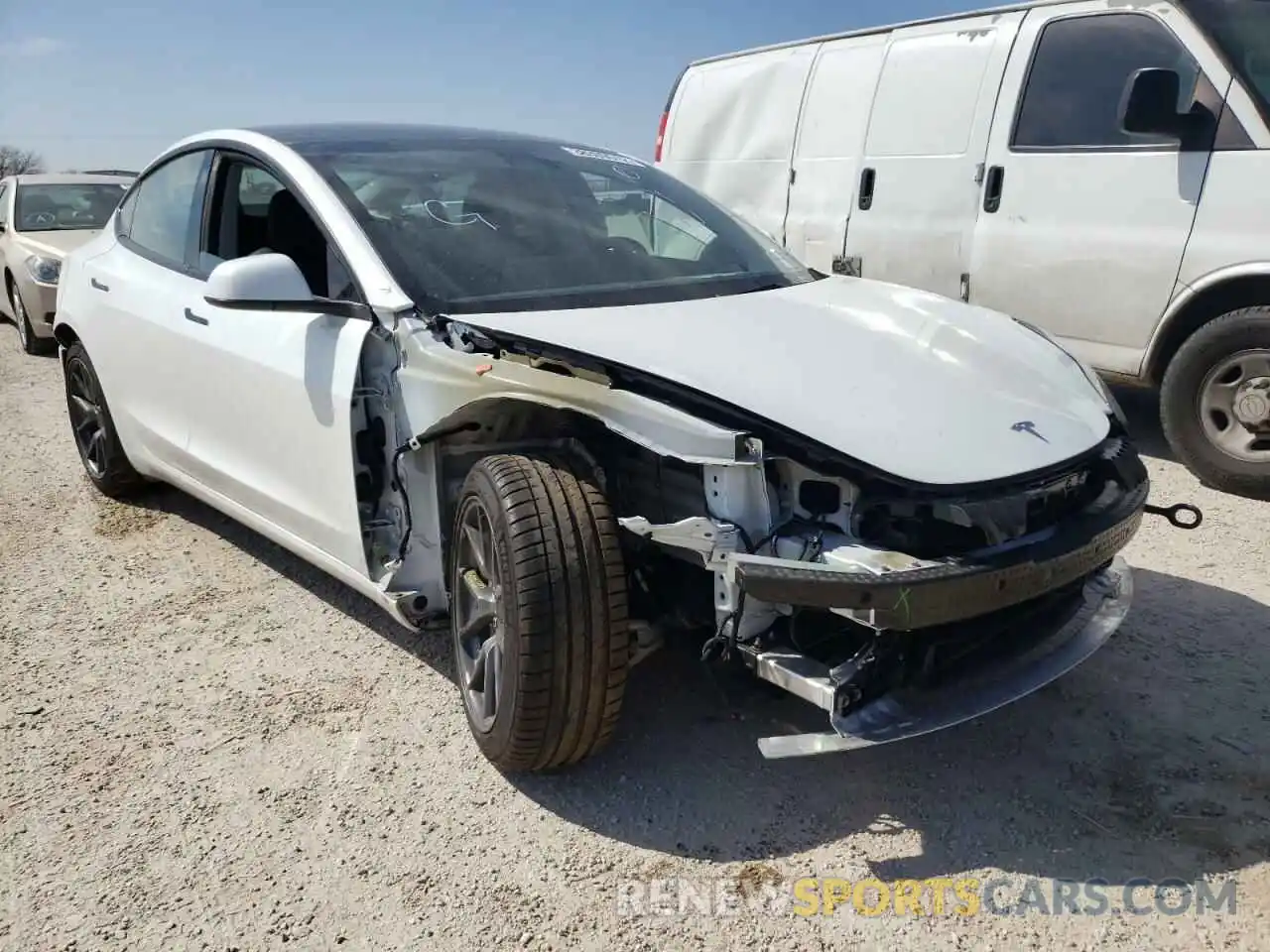 1 Photograph of a damaged car 5YJ3E1EA3MF100395 TESLA MODEL 3 2021