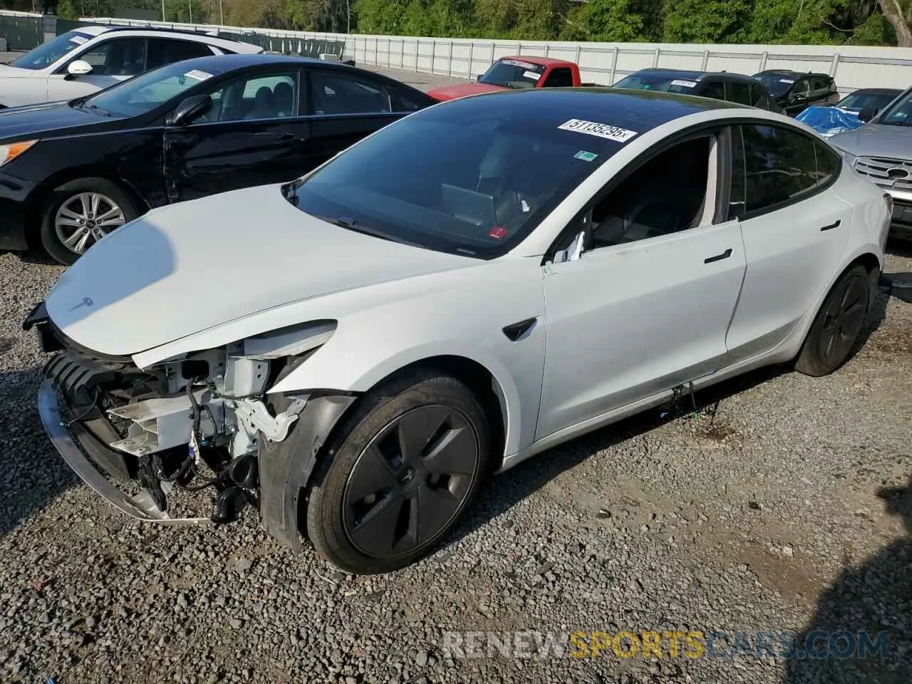1 Photograph of a damaged car 5YJ3E1EA3MF855031 TESLA MODEL 3 2021
