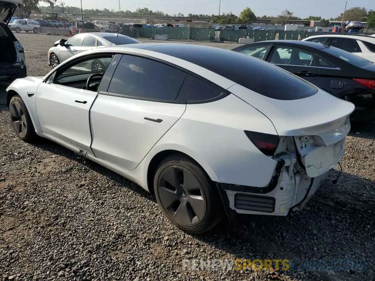 2 Photograph of a damaged car 5YJ3E1EA3MF855031 TESLA MODEL 3 2021