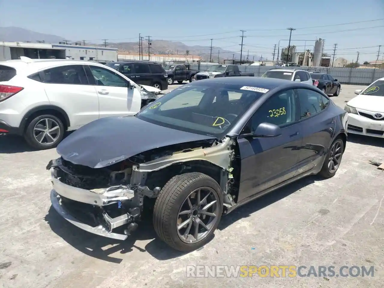 2 Photograph of a damaged car 5YJ3E1EA3MF872914 TESLA MODEL 3 2021