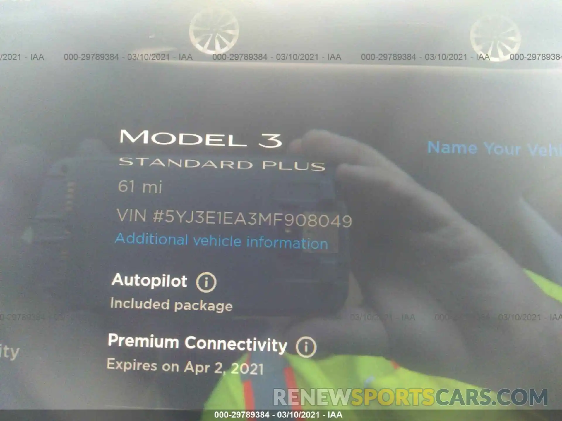 7 Photograph of a damaged car 5YJ3E1EA3MF908049 TESLA MODEL 3 2021