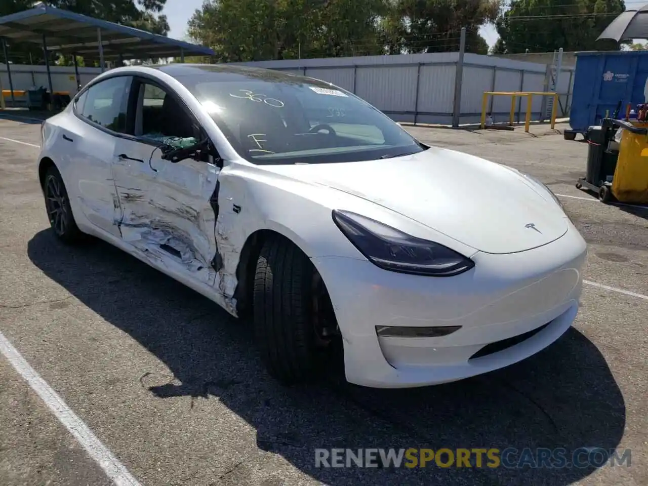 1 Photograph of a damaged car 5YJ3E1EA3MF939592 TESLA MODEL 3 2021