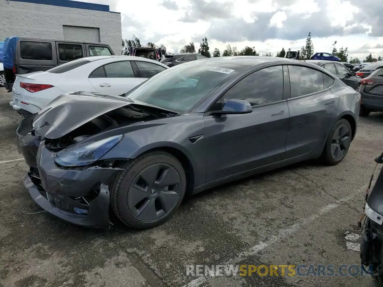 1 Photograph of a damaged car 5YJ3E1EA3MF982443 TESLA MODEL 3 2021