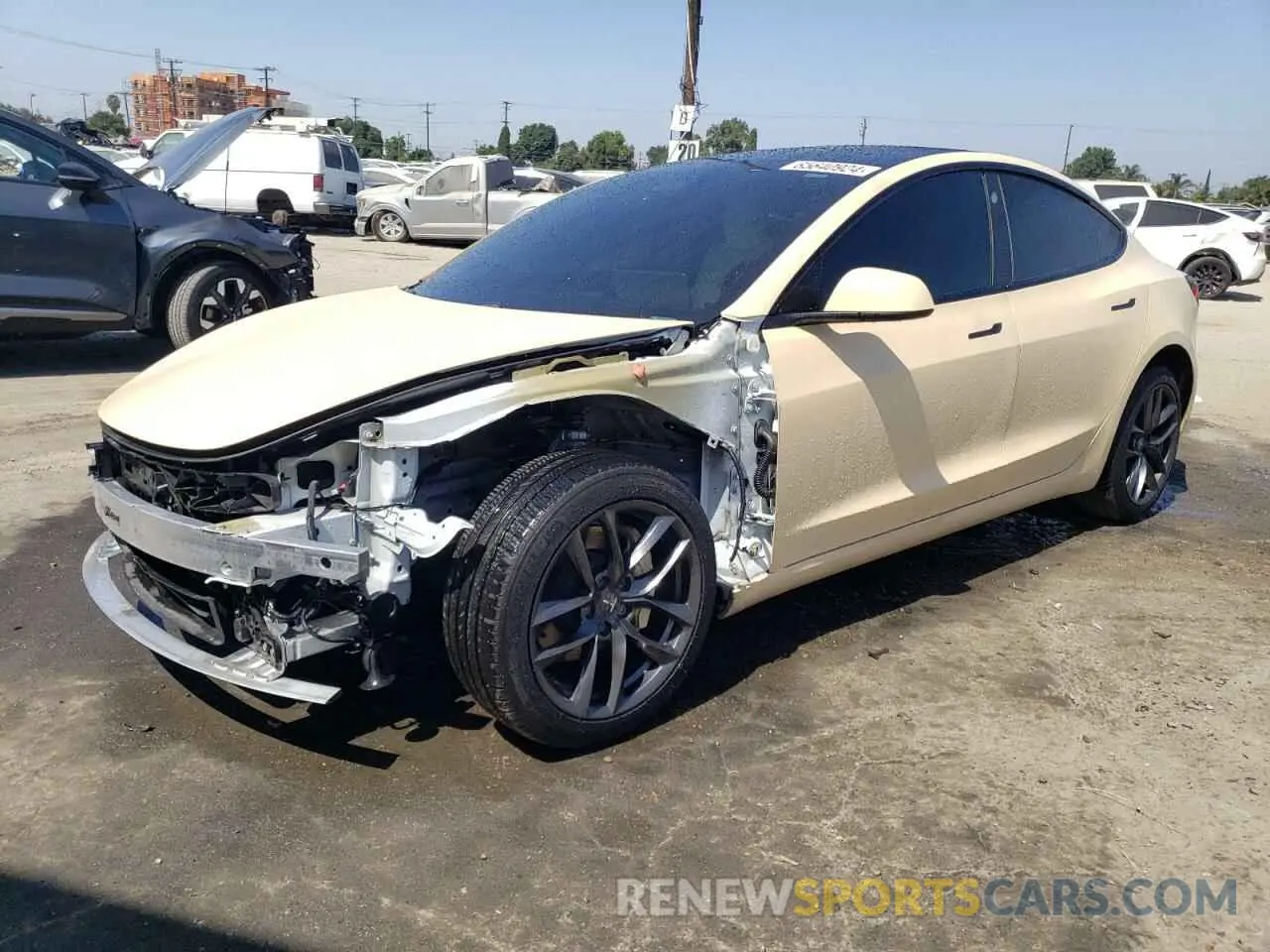 1 Photograph of a damaged car 5YJ3E1EA3MF987562 TESLA MODEL 3 2021