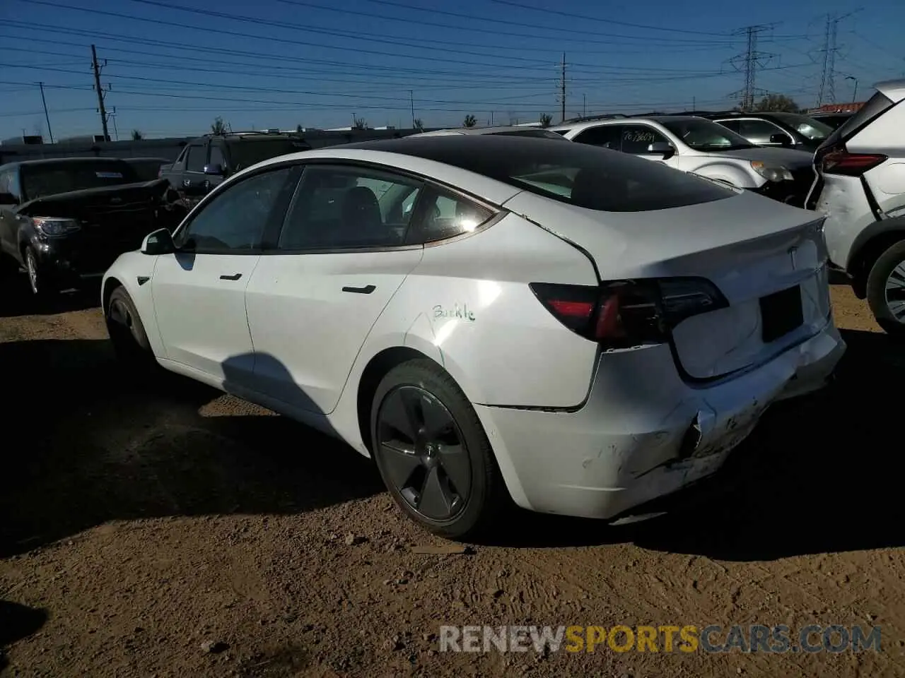 2 Photograph of a damaged car 5YJ3E1EA3MF991627 TESLA MODEL 3 2021