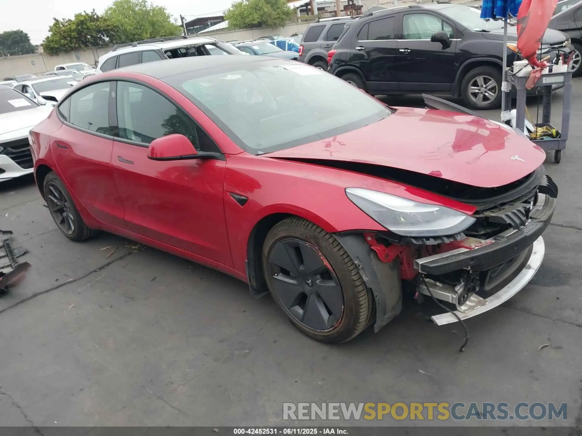 1 Photograph of a damaged car 5YJ3E1EA3MF994740 TESLA MODEL 3 2021