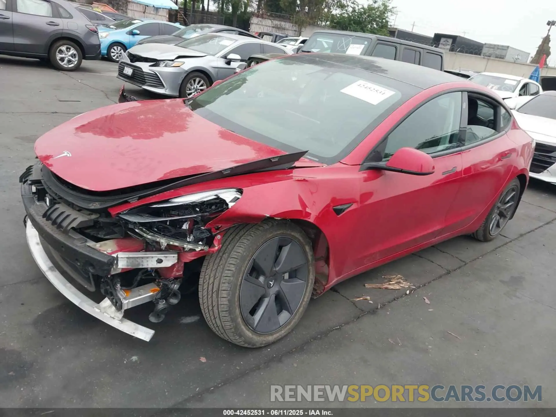2 Photograph of a damaged car 5YJ3E1EA3MF994740 TESLA MODEL 3 2021