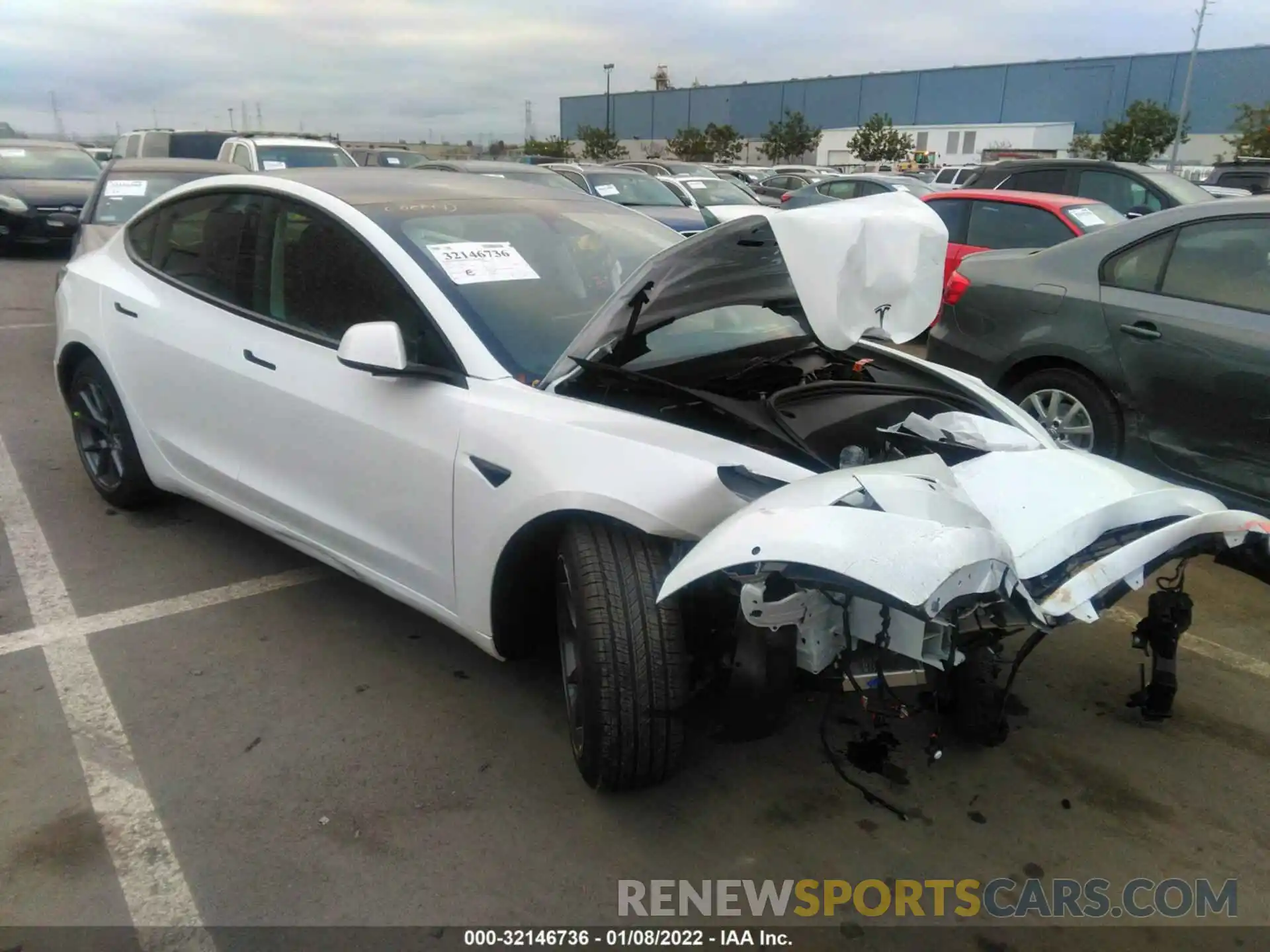 1 Photograph of a damaged car 5YJ3E1EA4MF021561 TESLA MODEL 3 2021