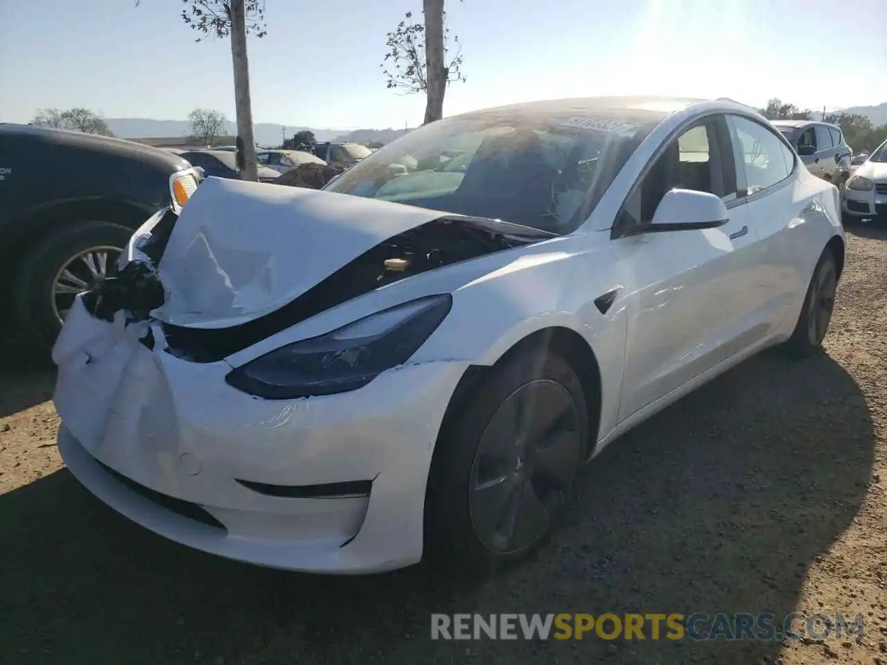 2 Photograph of a damaged car 5YJ3E1EA4MF021625 TESLA MODEL 3 2021